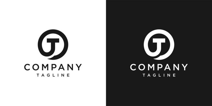 Creative Initial OT Monogram Logo Design Icon Template White and Black Background