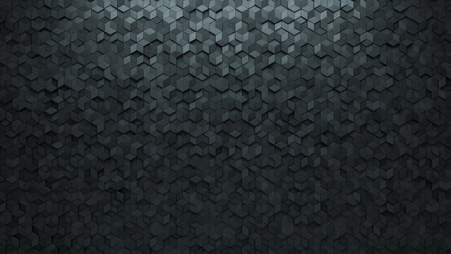 Concrete, Diamond Shaped Wall background with tiles. 3D, tile Wallpaper with Futuristic, Polished blocks. 3D Render