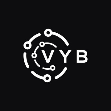 VYB technology letter logo design on black  background. VYB creative initials technology letter logo concept. VYB technology letter design.