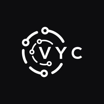 VYC technology letter logo design on black  background. VYC creative initials technology letter logo concept. VYC technology letter design.