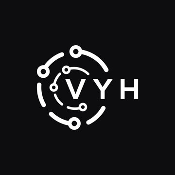 VYH technology letter logo design on black  background. VYH creative initials technology letter logo concept. VYH technology letter design.