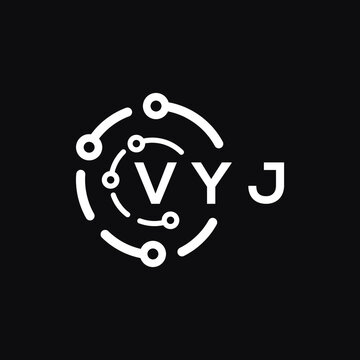 VYJ technology letter logo design on black  background. VYJ creative initials technology letter logo concept. VYJ technology letter design.