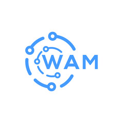 WAM technology letter logo design on white  background. WAM creative initials technology letter logo concept. WAM technology letter design.


