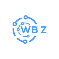 WBZ technology letter logo design on white  background. WBZ creative initials technology letter logo concept. WBZ technology letter design.
