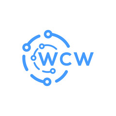 WCW technology letter logo design on white  background. WCW creative initials technology letter logo concept. WCW technology letter design.
