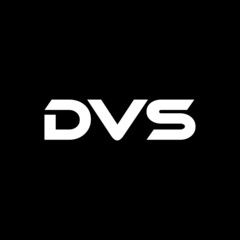 DVS letter logo design with black background in illustrator, vector logo modern alphabet font overlap style. calligraphy designs for logo, Poster, Invitation, etc.
