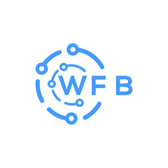 WFB technology letter logo design on white  background. WFB creative initials technology letter logo concept. WFB technology letter design.
