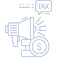 Gst, megaphone, tax announcement icon