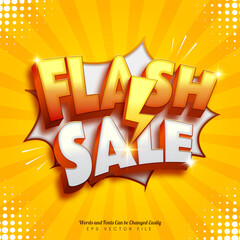 Flash sale banner editable text effect