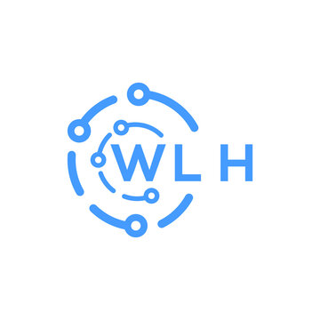 WLH technology letter logo design on white  background. WLH creative initials technology letter logo concept. WLH technology letter design.