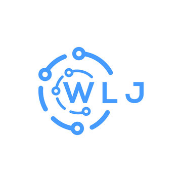 WLJ technology letter logo design on white  background. WLJ creative initials technology letter logo concept. WLJ technology letter design.