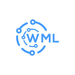 WML technology letter logo design on white  background. WML creative initials technology letter logo concept. WML technology letter design.