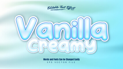 Vanilla creamy editable text effect