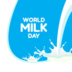 world milk day greeting or banner design. celebrate on 1 june every year