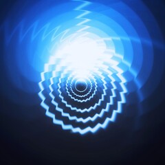 幾何学的な青い光の渦のイラスト