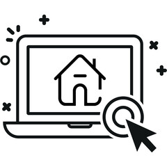 Choose, home, laptop icon
