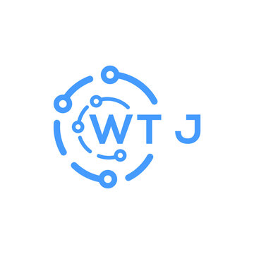 WTJ technology letter logo design on white  background. WTJ creative initials technology letter logo concept. WTJ technology letter design.