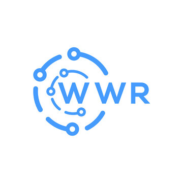 WWR technology letter logo design on white   background. WWR creative initials technology letter logo concept. WWR technology letter design.

