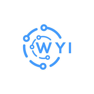 WYI technology letter logo design on white  background. WYI creative initials technology letter logo concept. WYI technology letter design.
