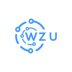 WZU technology letter logo design on white  background. WZU creative initials technology letter logo concept. WZU technology letter design.