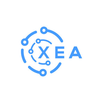 XEA technology letter logo design on black  background. XEA creative initials technology letter logo concept. XEA technology letter design.
