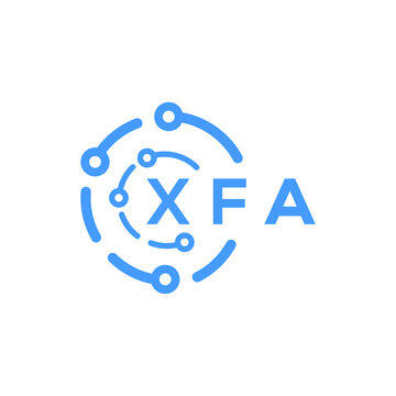 XFA technology letter logo design on black  background. XFA creative initials technology letter logo concept. XFA technology letter design.