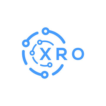 XRO technology letter logo design on black  background. XRO creative initials technology letter logo concept. XRO technology letter design.
