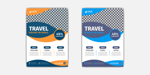 Travel flyer for agency or vacation flyer template