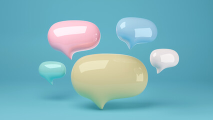 Colorful Speech Bubble 3D Rendering.