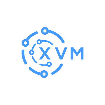 XVM technology letter logo design on black  background. XVM creative initials technology letter logo concept. XVM technology letter design.