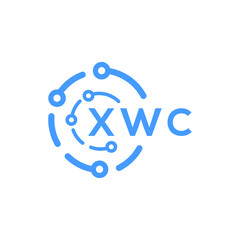 XWC technology letter logo design on white  background. XWC creative initials technology letter logo concept. XWC technology letter design.