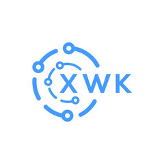 XWK technology letter logo design on white  background. XWK creative initials technology letter logo concept. XWK technology letter design.