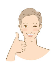 笑顔でウインクするイケメン男性
