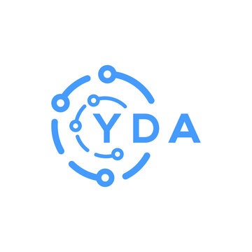 YDA technology letter logo design on black  background. YDA creative initials technology letter logo concept. YDA technology letter design.
