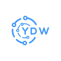 YDW technology letter logo design on white  background. YDW creative initials technology letter logo concept. YDW technology letter design.
