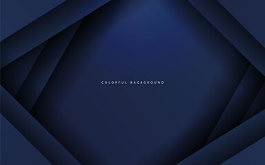 Abstract navy blue geometric shape papercut background