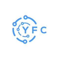 YFC technology letter logo design on white  background. YFC creative initials technology letter logo concept. YFC technology letter design.
