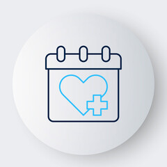 Obraz premium Line Doctor appointment icon isolated on white background. Calendar, planning board, agenda, consultation doctor. Colorful outline concept. Vector