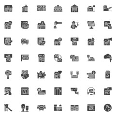 Real estate service vector icons set