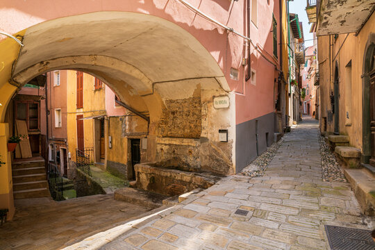 View of Perinaldo, Imperia, Liguria, Italy