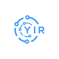 YIR technology letter logo design on white  background. YIR creative initials technology letter logo concept. YIR technology letter design.