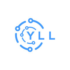YLL technology letter logo design on white  background. YLL creative initials technology letter logo concept. YLL technology letter design.