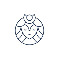 Woman face logo icon vector. Woman face logo design vector illustration, Girl silhouette for cosmetics, beauty, salon, health and spa, fashion themes.