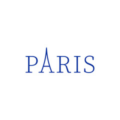 Modern Wordmark Paris and Eiffel tower logo design