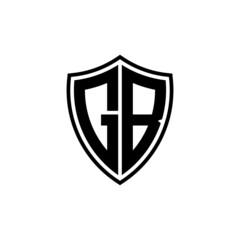 GB Monogram Letter Logo Design, shield logo - obrazy, fototapety, plakaty