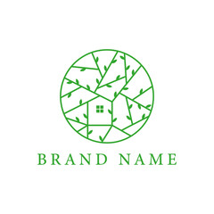 TreeHouse logo design vector illustration, minimalist elegant