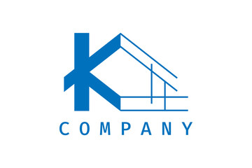 Letter K Construction Vector Logo Design Template