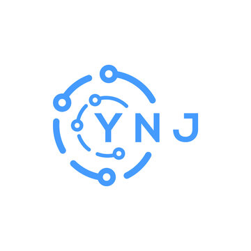 YNJ technology letter logo design on white  background. YNJ creative initials technology letter logo concept. YNJ technology letter design.