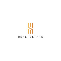 Tower Building simple logo, Letter S Real Estate Construction Logo design vector