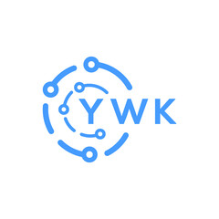 YWK technology letter logo design on white  background. YWK creative initials technology letter logo concept. YWK technology letter design.